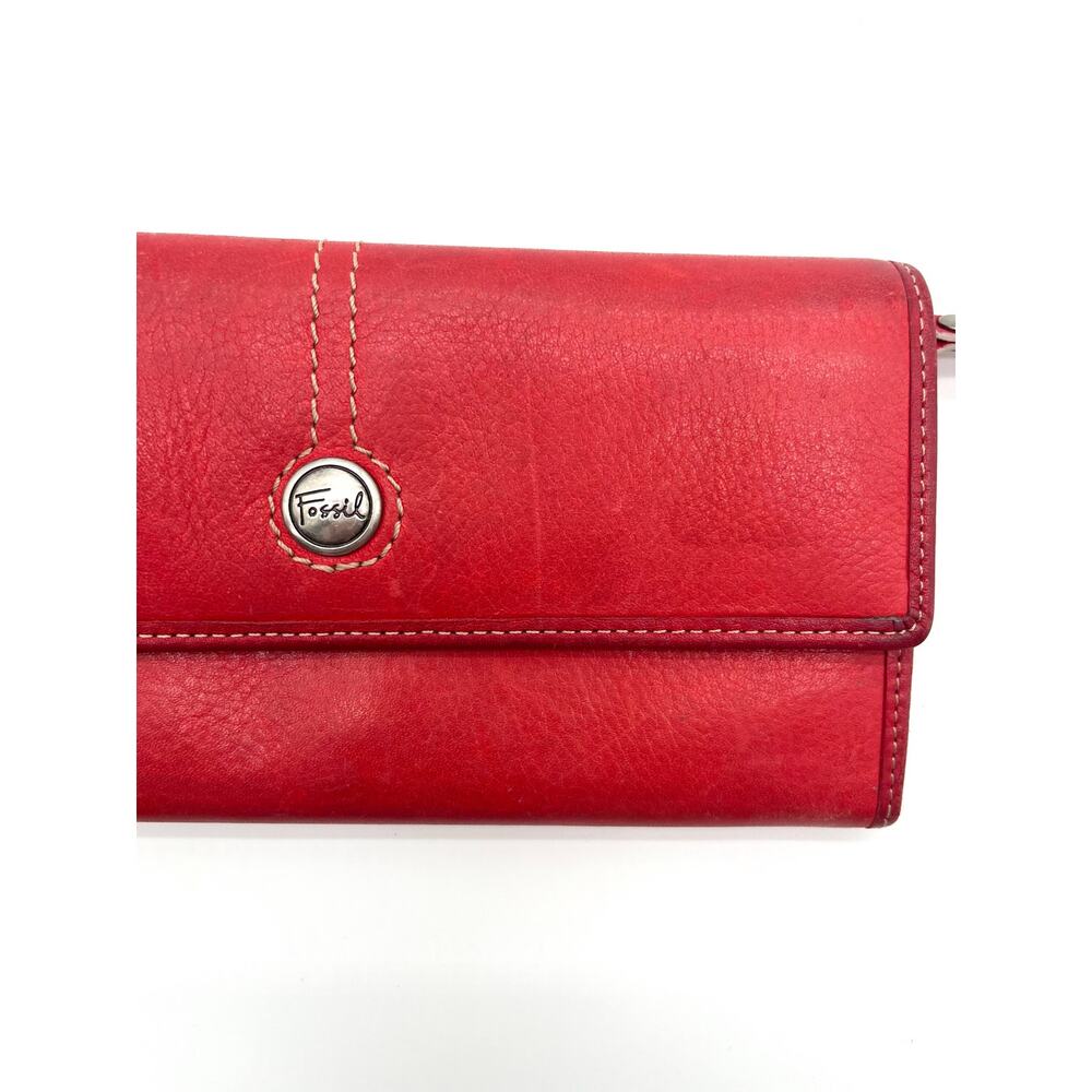 Fossil Vintage Y2K Accordion Wallet, Red - Picture 4 of 5